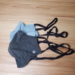 Lululemon Earloop Face Masks 2 Pack Adjustable Blue Travel Protection New